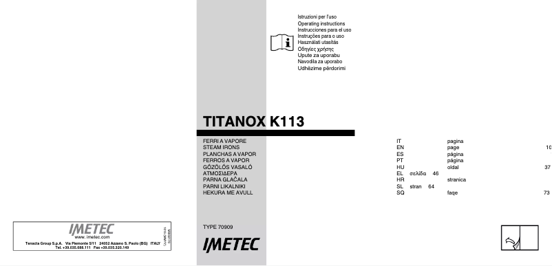 Página 1 del manual Manual de usuario Imetec TITANOX K113