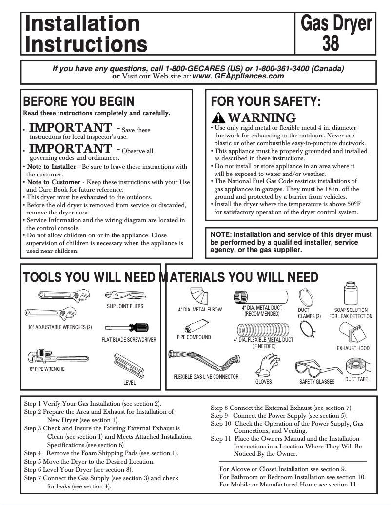 Imagen de la primera página del manual del dispositivo Profile Prodigy DPSR405GAWW