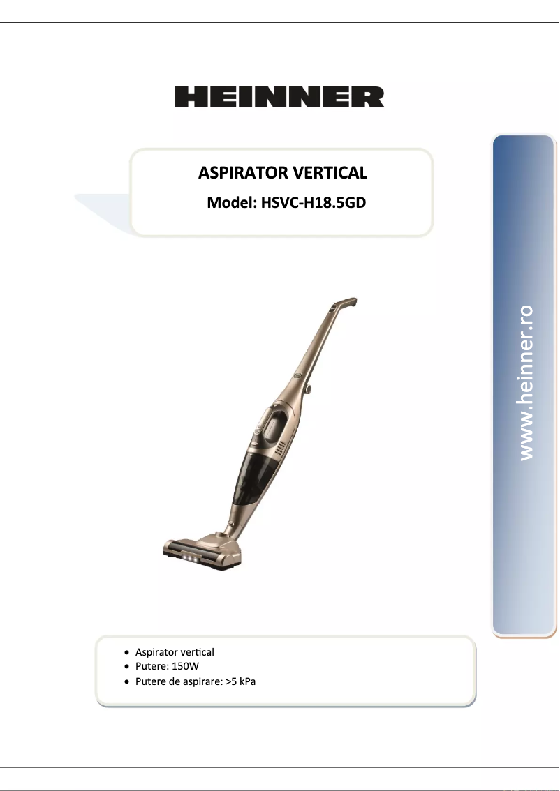 Página 1 del manual Manual de usuario Heinner HSVC-H18.5GD
