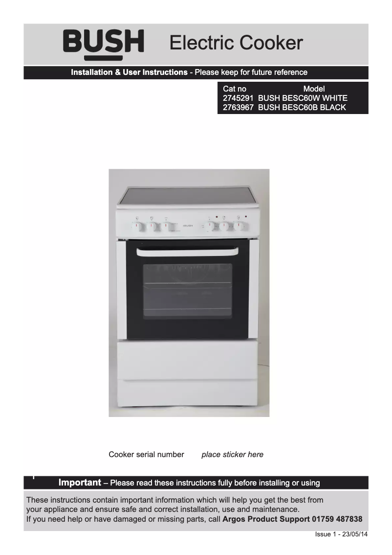 Imagen de la primera página del manual del dispositivo BESC60B