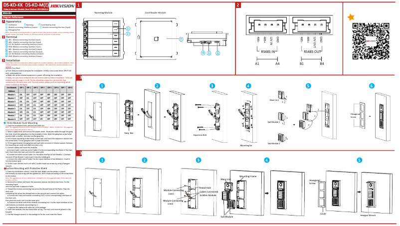 Imagen de la primera página del manual del dispositivo DS-KD-M