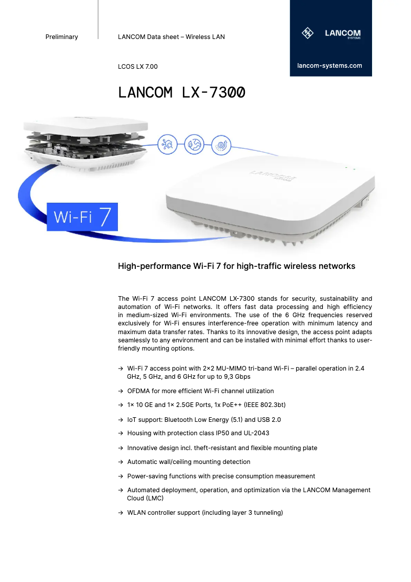 Imagen de la primera página del manual del dispositivo LX-7300
