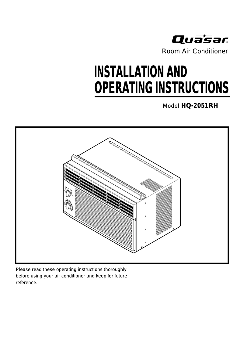 Página 1 del manual Manual de usuario Quasar HQ-2051RH