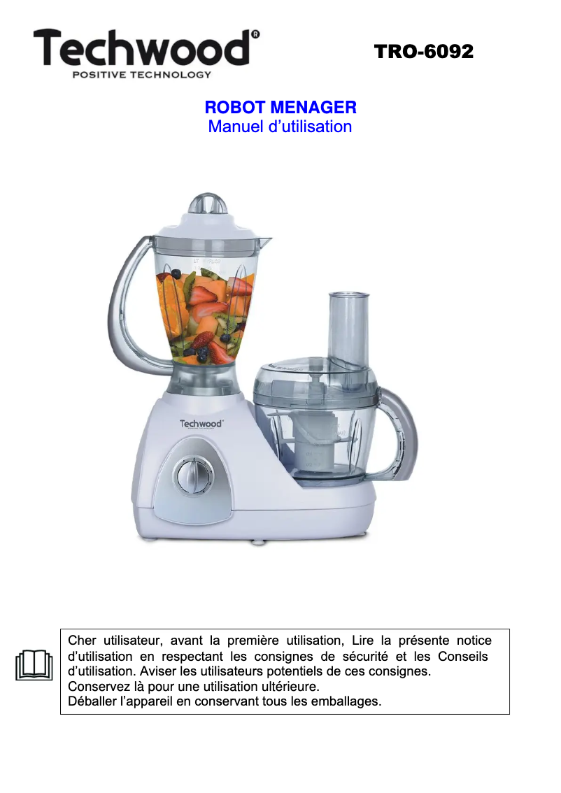Página 1 del manual Manual de usuario Techwood TRO-6092