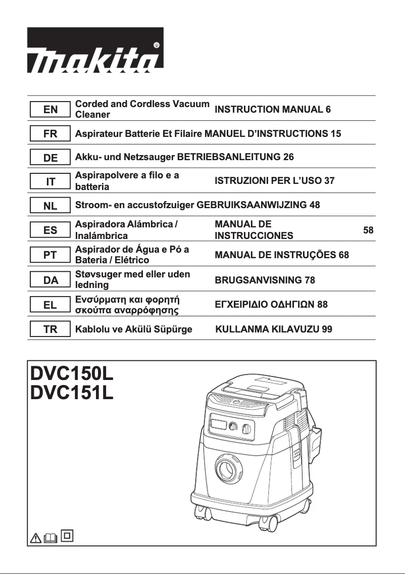 Página nº 1 - Manual de usuario Makita DVC150LZ