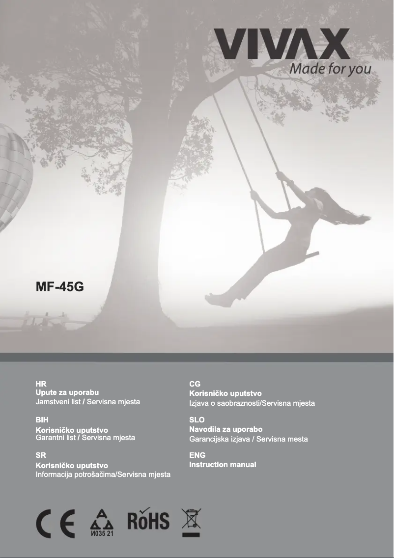 Imagen de la primera página del manual del dispositivo MF-45G