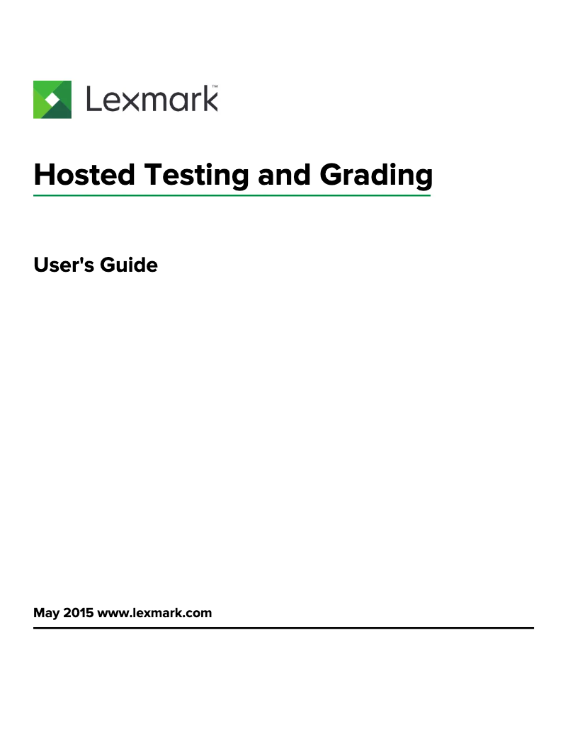 Imagen de la primera página del manual del dispositivo Hosted Testing and Grading