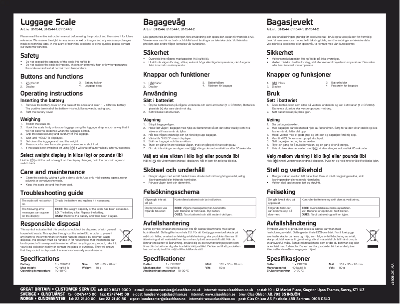 Página nº 1 - Manual de usuario Asaklitt 31-1544-1