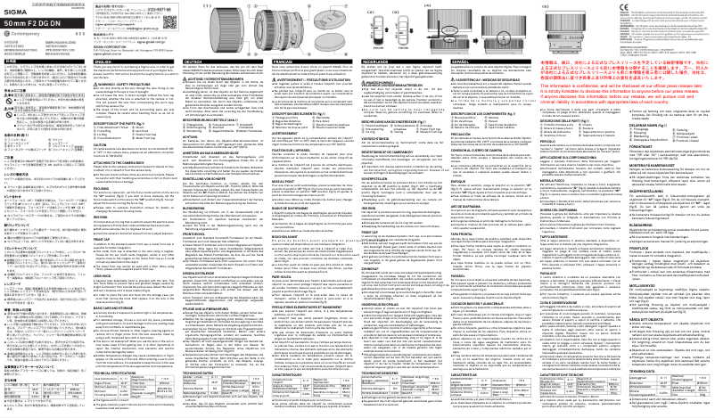 Imagen de la primera página del manual del dispositivo 50mm / f 2.0 DG DN