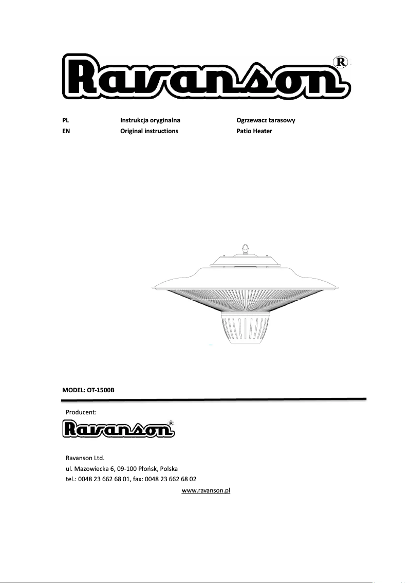Imagen de la primera página del manual del dispositivo OT-1500B