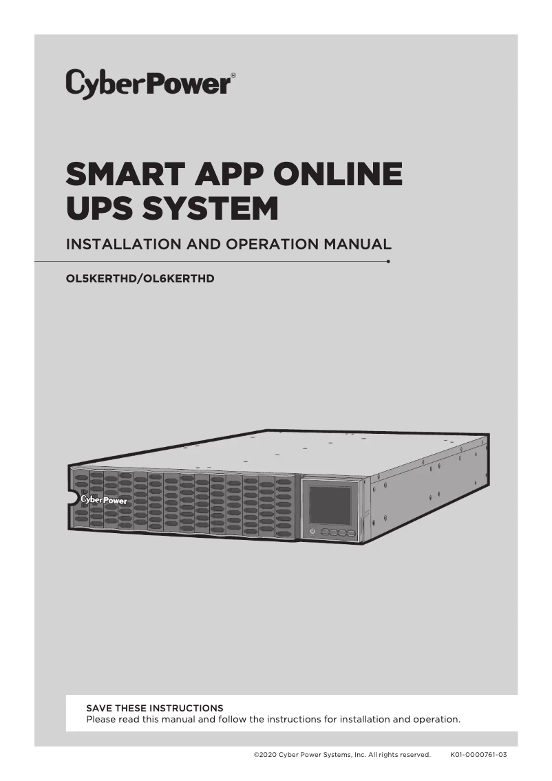 Imagen de la primera página del manual del dispositivo OL5KERTHD