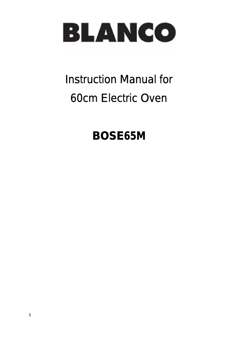 Página 1 del manual Manual de instrucciones BLANCO BOSE65M