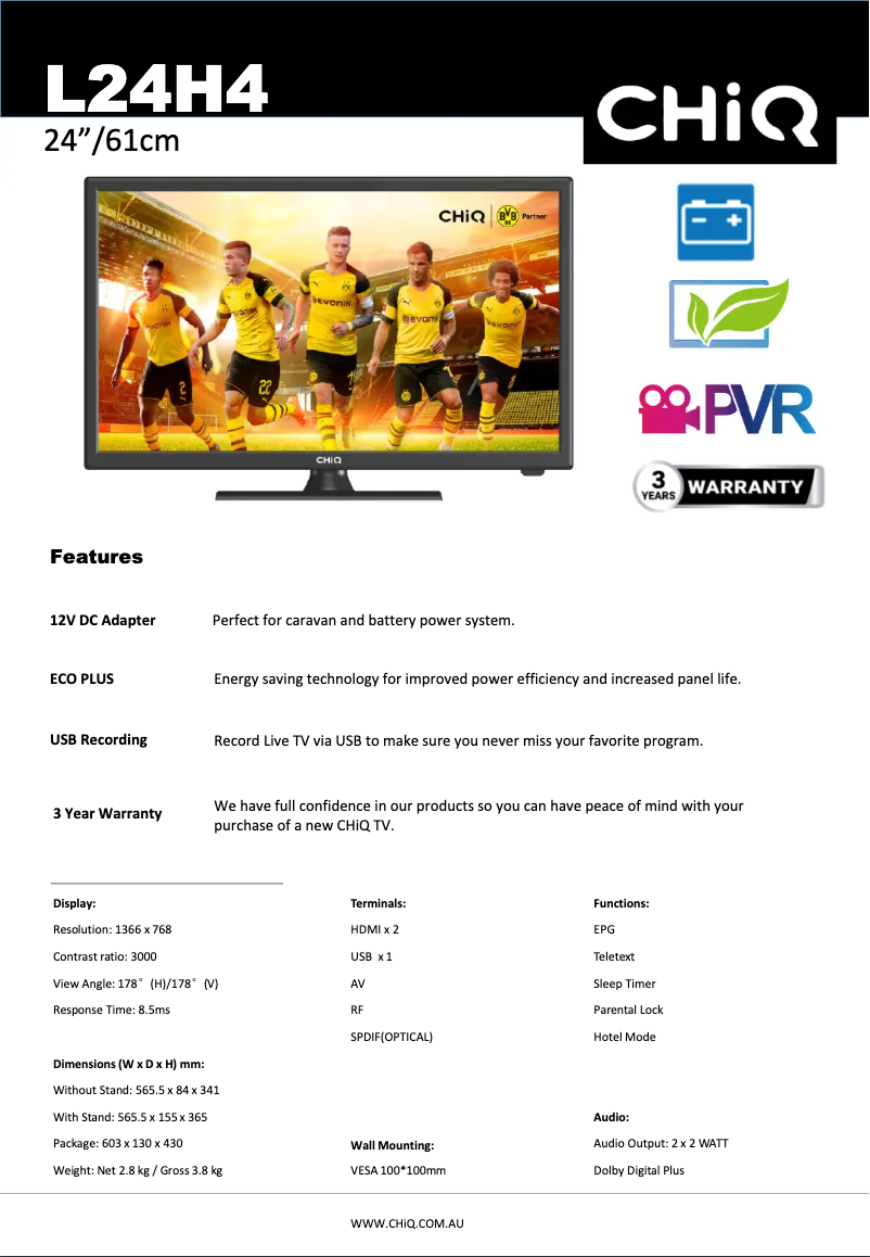 Imagen de la primera página del manual del dispositivo L24H4