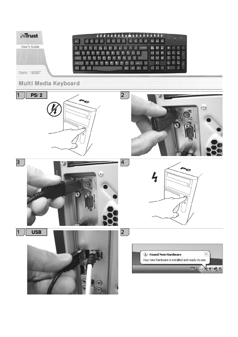 Imagen de la primera página del manual del dispositivo Multimedia Keyboard
