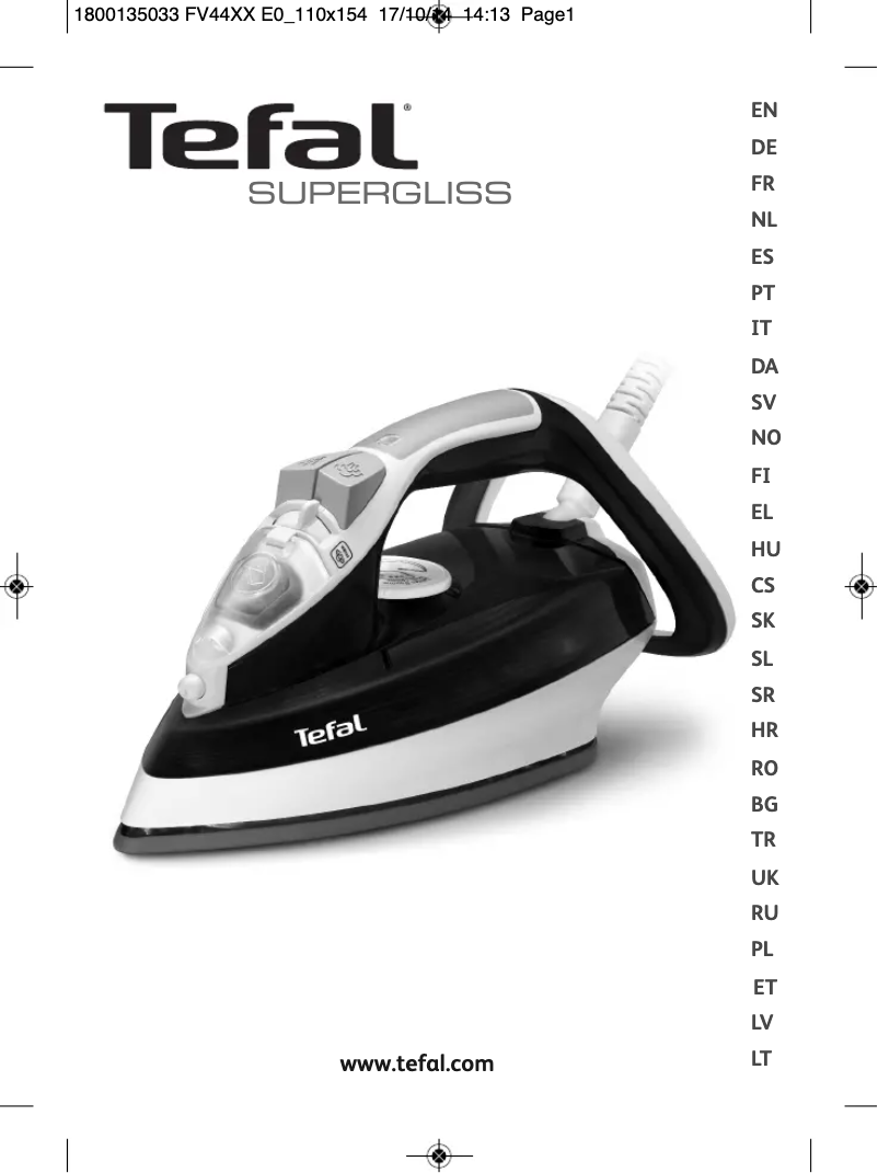 Página 1 del manual Manual de usuario Tefal Supergliss FV4487