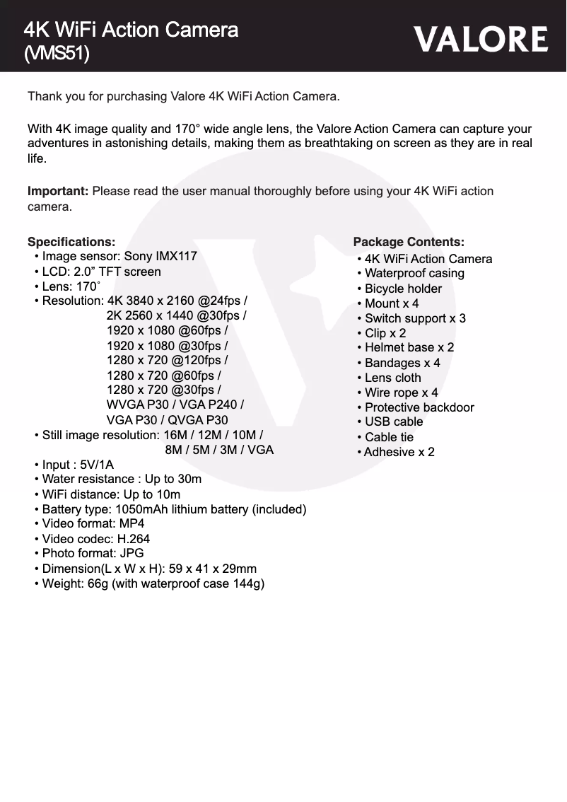 Imagen de la primera página del manual del dispositivo VMS51