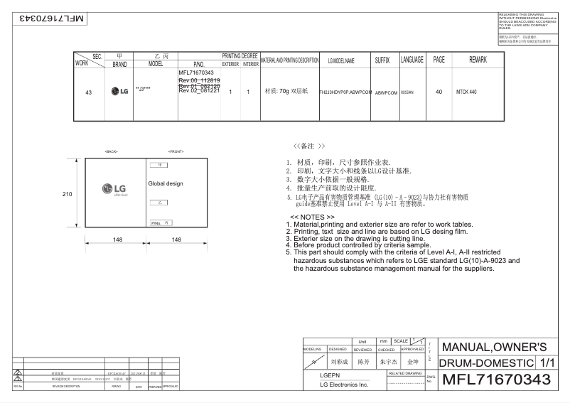 Imagen de la primera página del manual del dispositivo F2J3WS0W