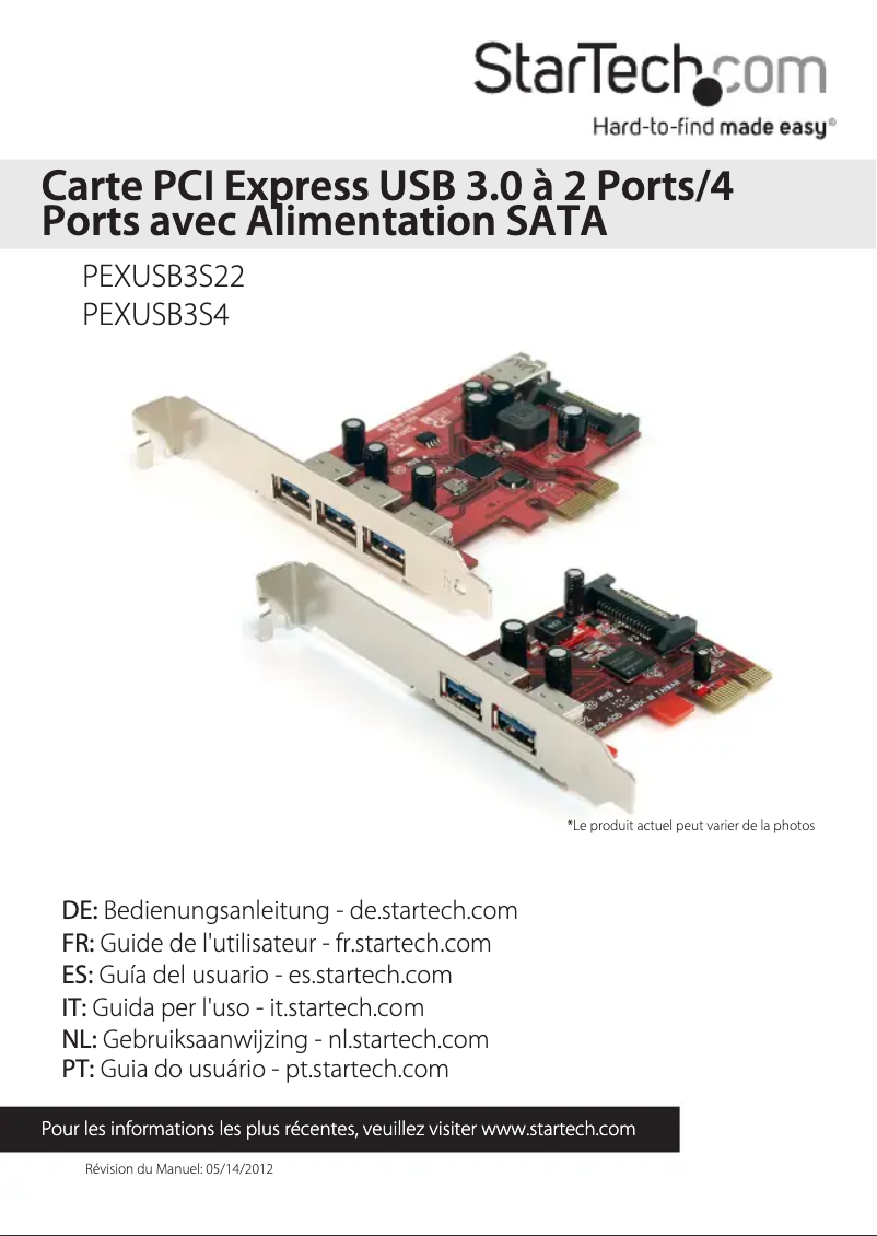 Imagen de la primera página del manual del dispositivo PEXUSB3S4