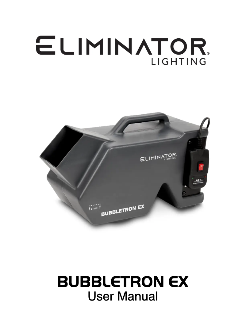 Imagen de la primera página del manual del dispositivo BUBBLETRON EX