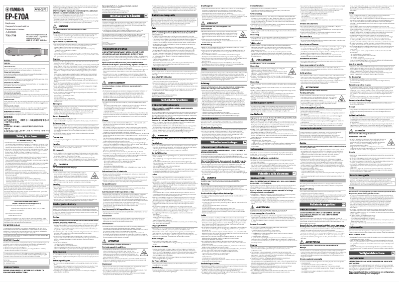 Página 1 del manual Instrucciones de seguridad Yamaha EP-E70A