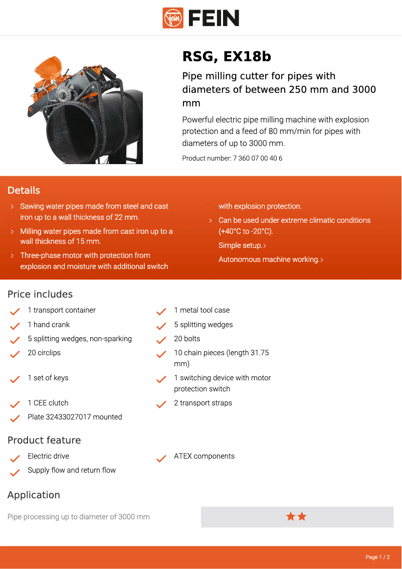 Imagen de la primera página del manual del dispositivo RSG EX18b