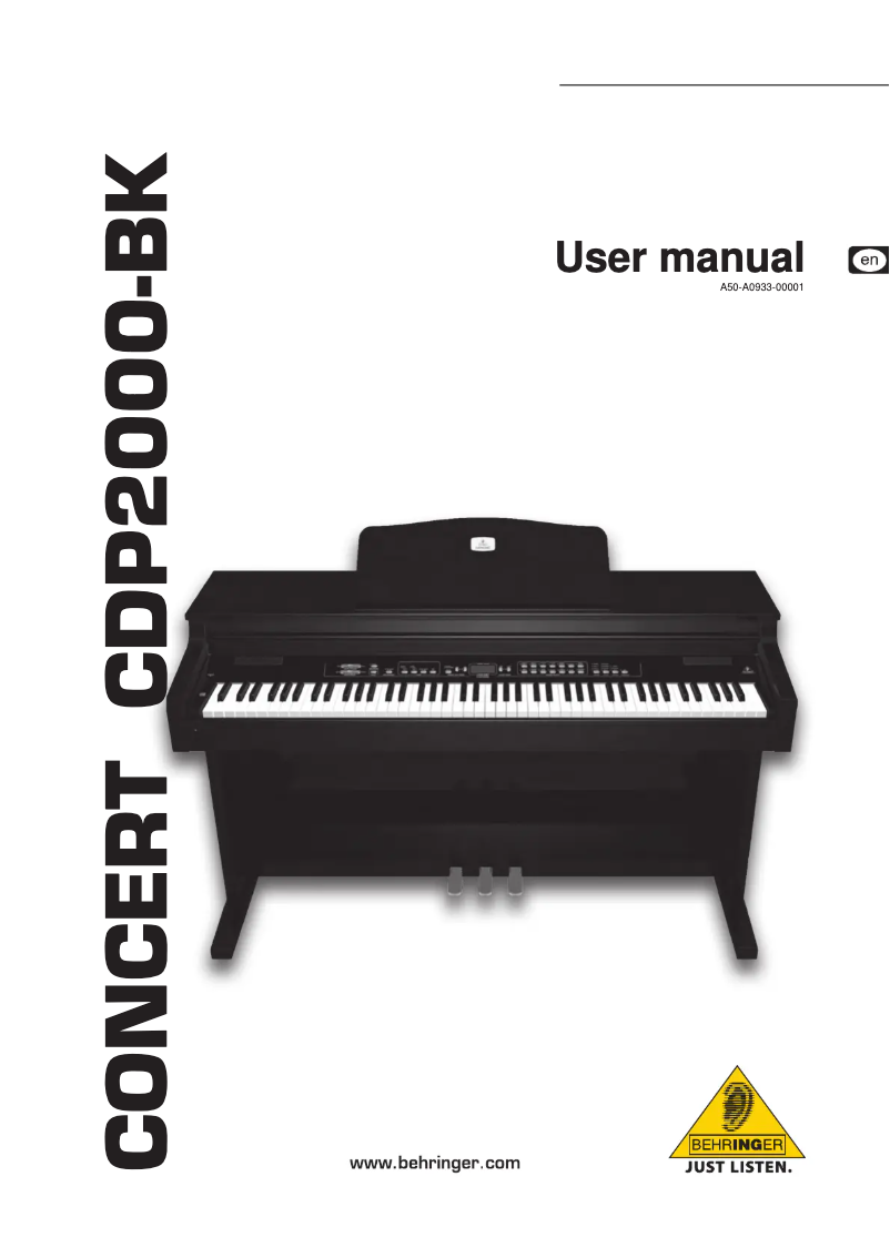 Página 1 del manual Manual de usuario Behringer Concert CDP2000-BK