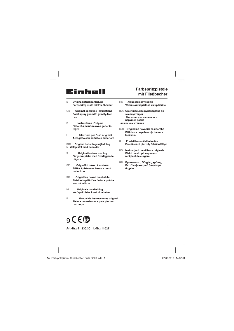 Página nº 1 - Manual de usuario Einhell 4133030