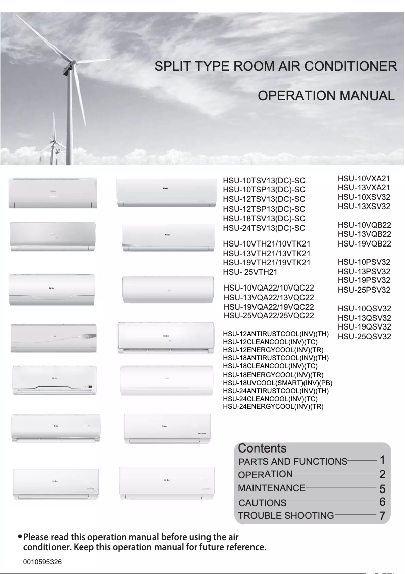 Imagen de la primera página del manual del dispositivo HSU-19VQA22