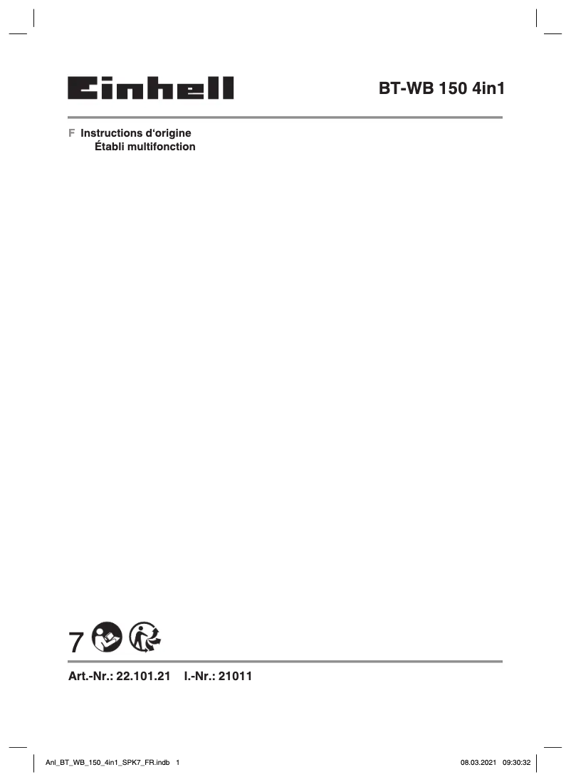 Imagen de la primera página del manual del dispositivo BT-WB 150 4in1