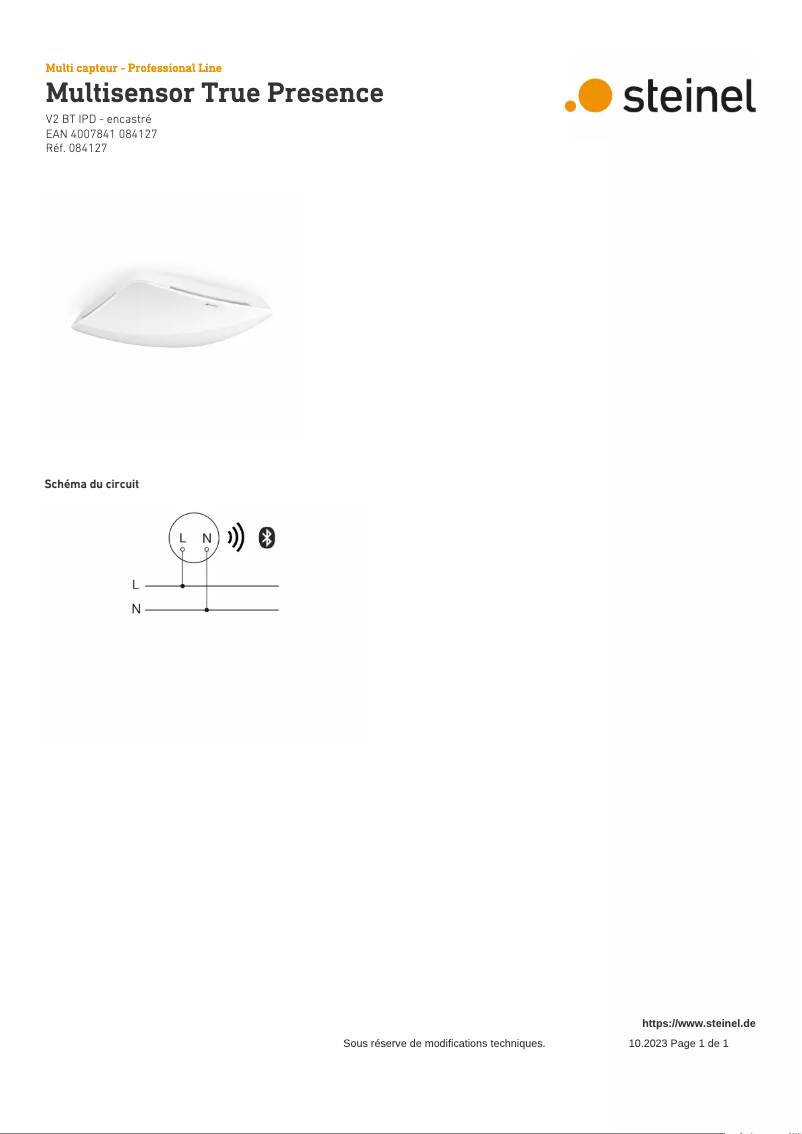 Imagen de la primera página del manual del dispositivo Multisensor True Presence BT IPD