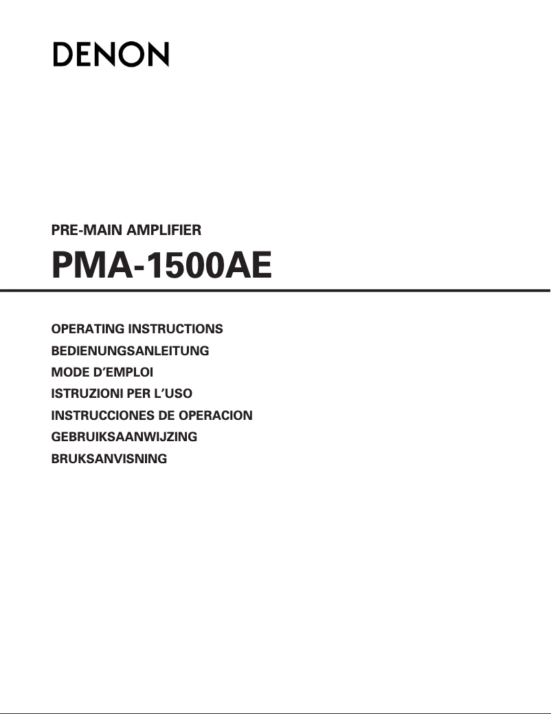 Página 1 del manual Manual de usuario Denon PMA-1500AE