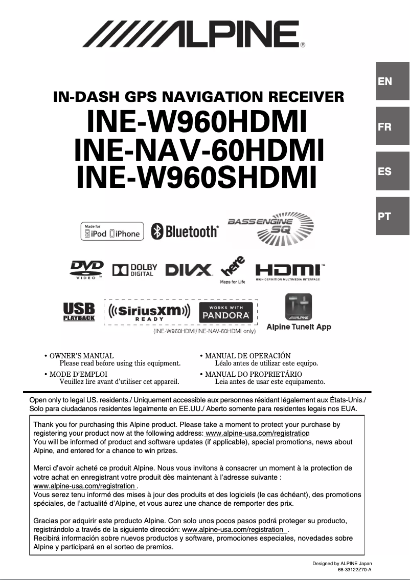 Imagen de la primera página del manual del dispositivo INE-NAV60HDMI