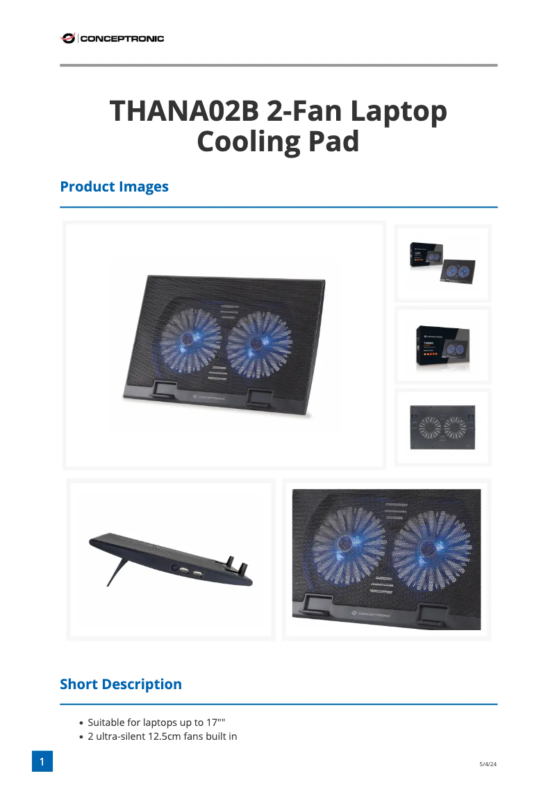 Imagen de la primera página del manual del dispositivo THANA02B