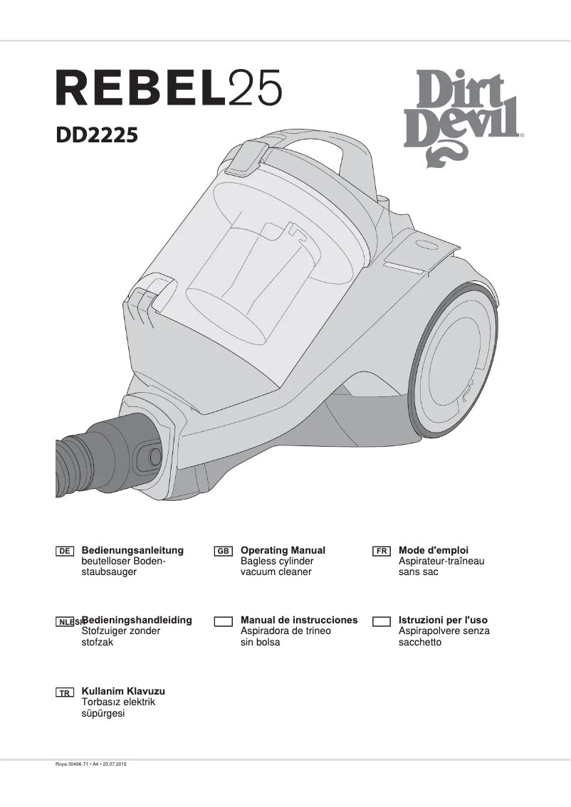 Página nº 1 - Manual de usuario Dirt Devil Rebel 25 HFC