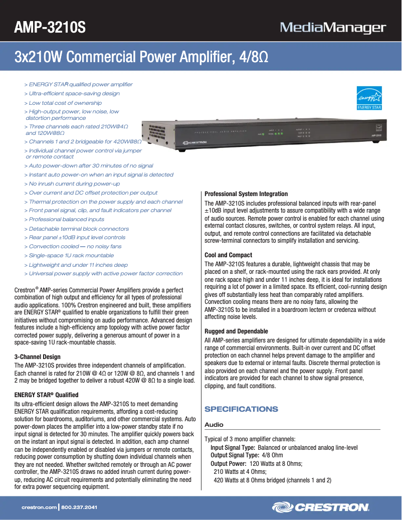 Imagen de la primera página del manual del dispositivo AMP-3210S