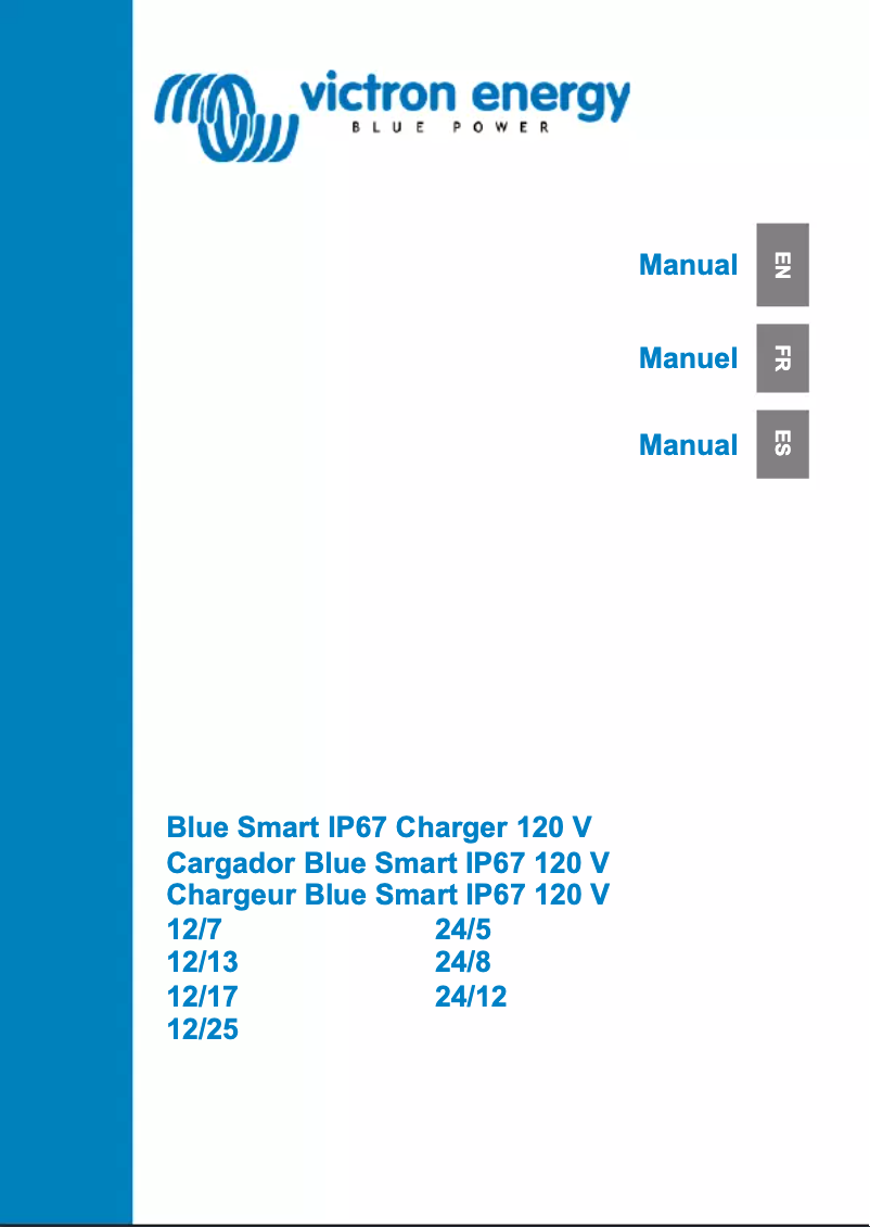 Página 1 del manual Manual de usuario Victron Energy Blue Smart IP67
