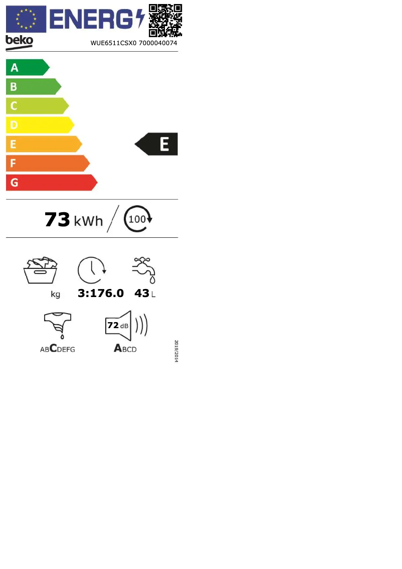 Imagen de la primera página del manual del dispositivo WUE6511CSX0