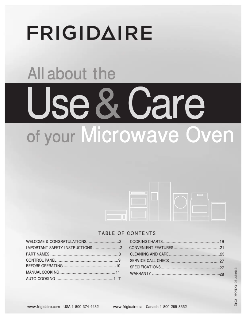 Página 1 del manual Manual de instrucciones Frigidaire FFMV1745TS