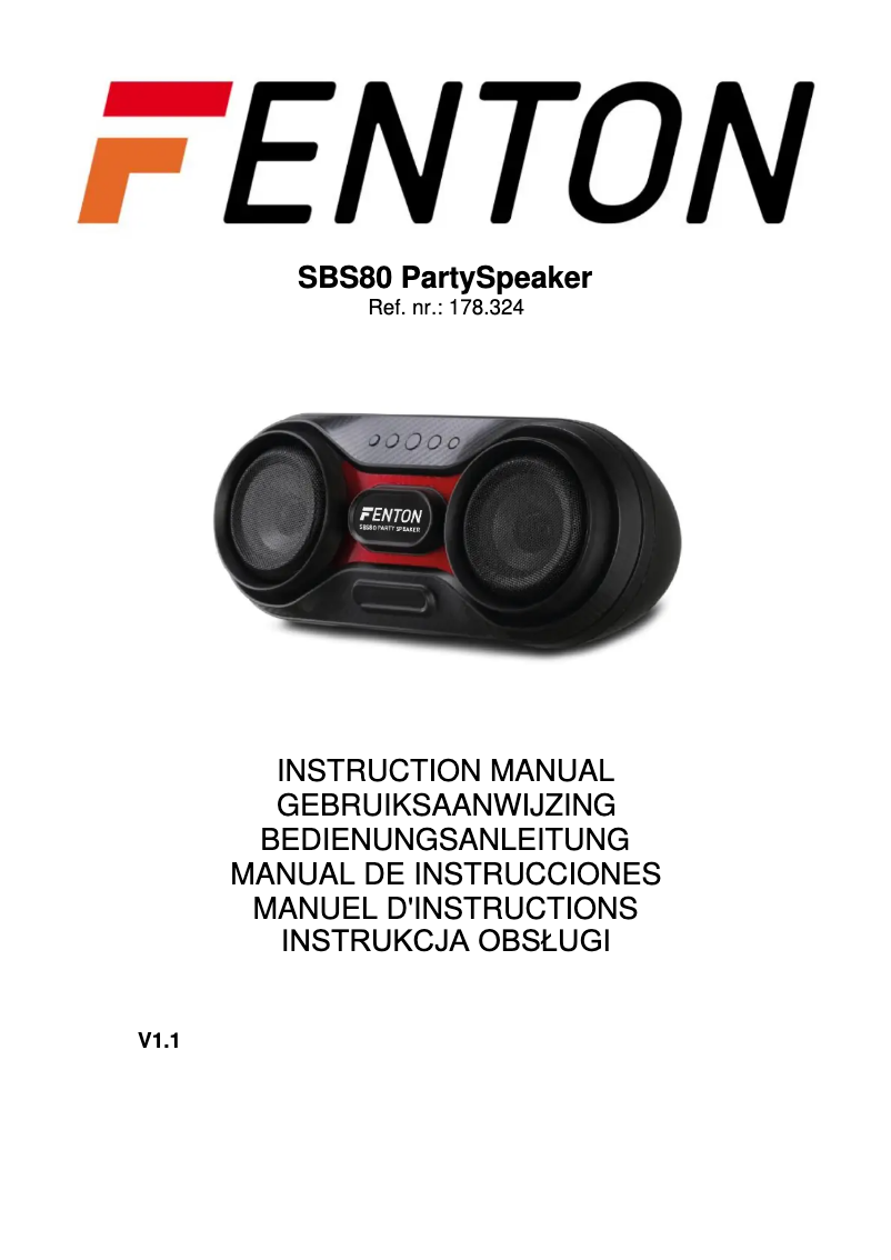 Página 1 del manual Manual de usuario Fenton SBS80