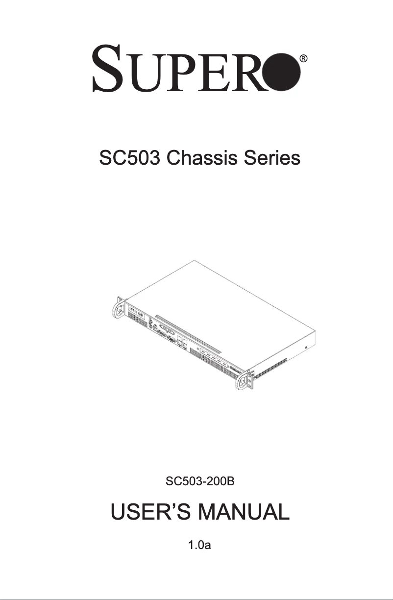 Imagen de la primera página del manual del dispositivo SuperChassis 503-200B