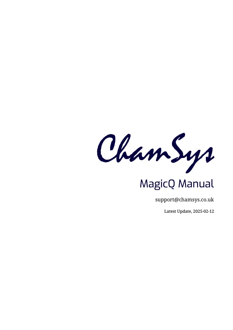 Página 1 del manual Manual de usuario ChamSys MagicQ Software