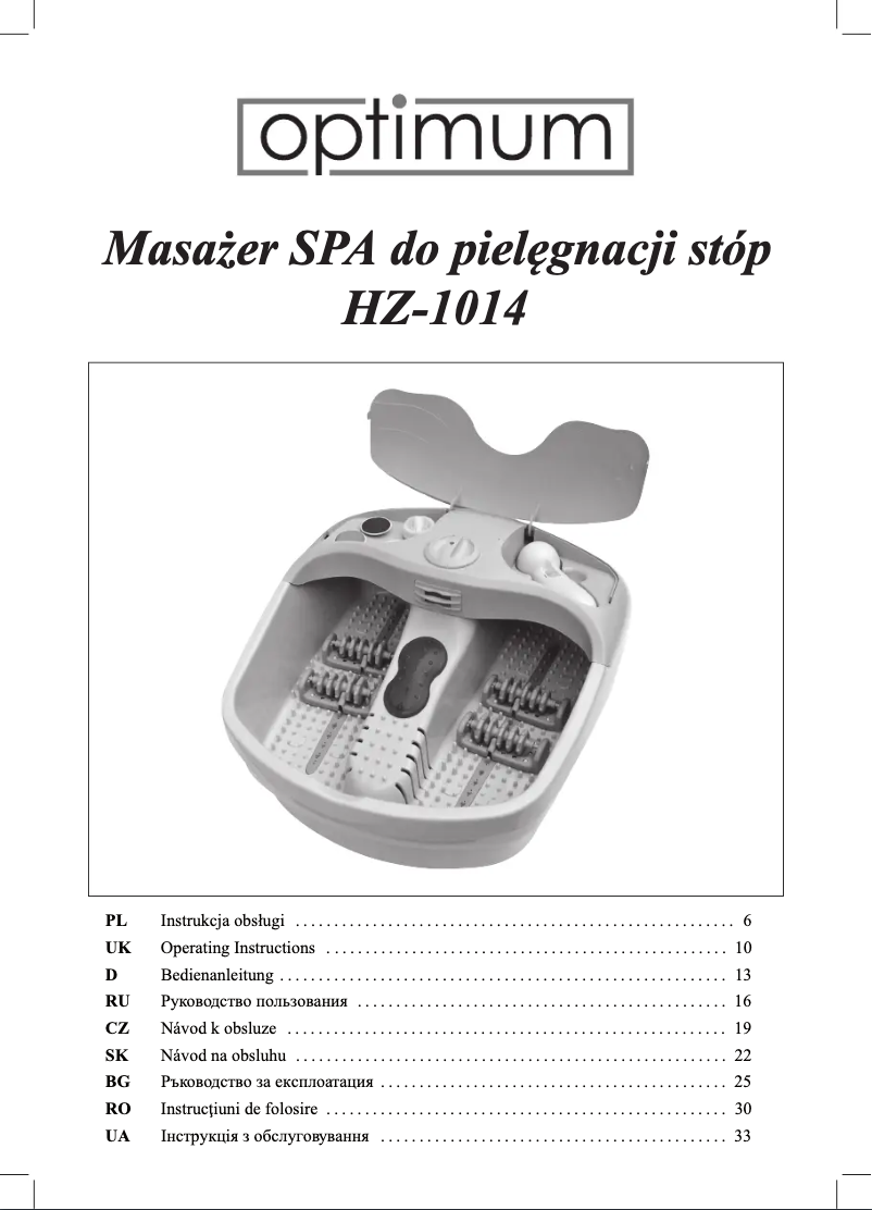 Imagen de la primera página del manual del dispositivo HZ-1014