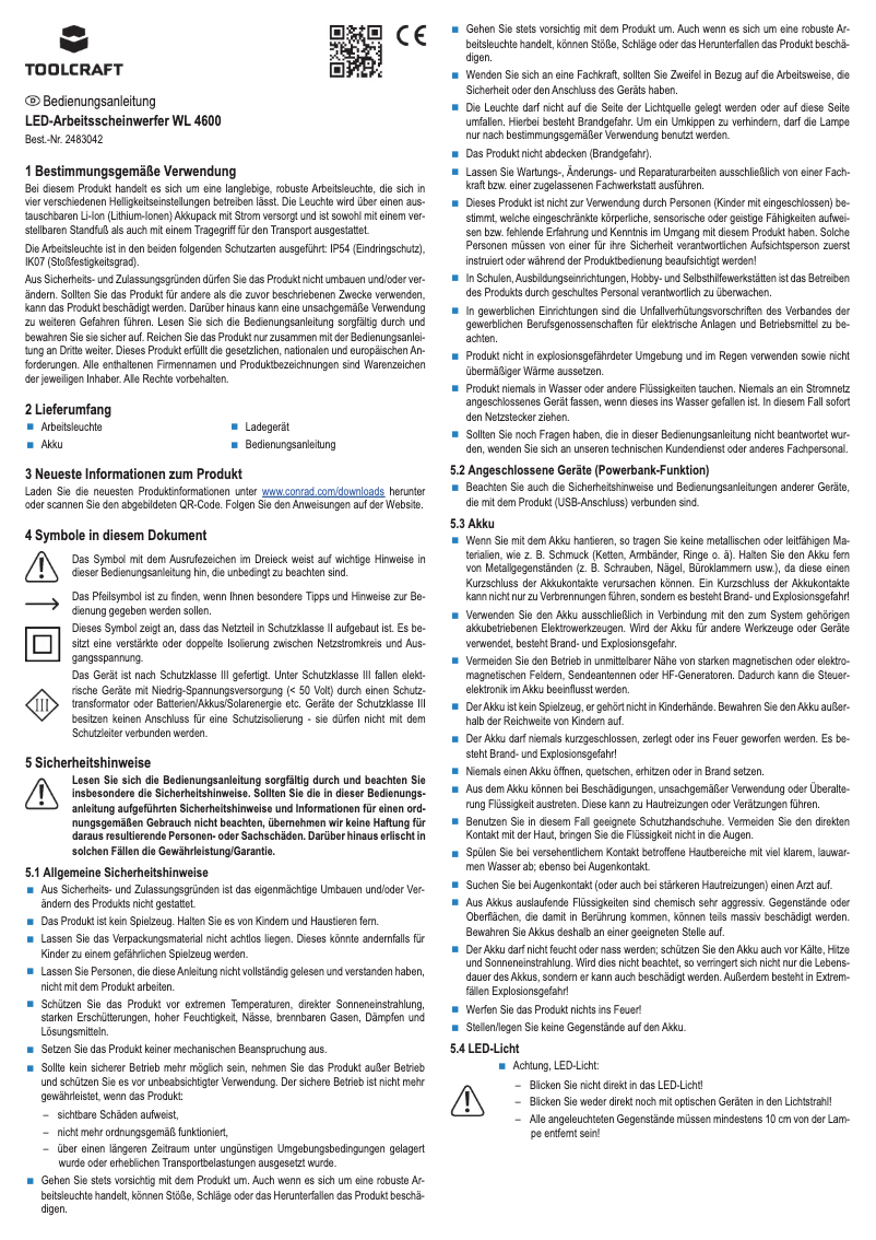 Página 1 del manual Manual de usuario Toolcraft TO-7330974