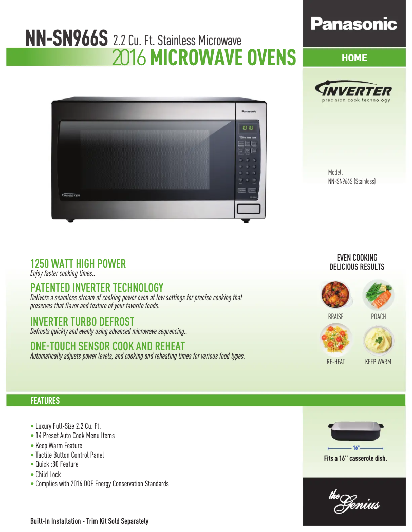 Imagen de la primera página del manual del dispositivo NN-SN966SR