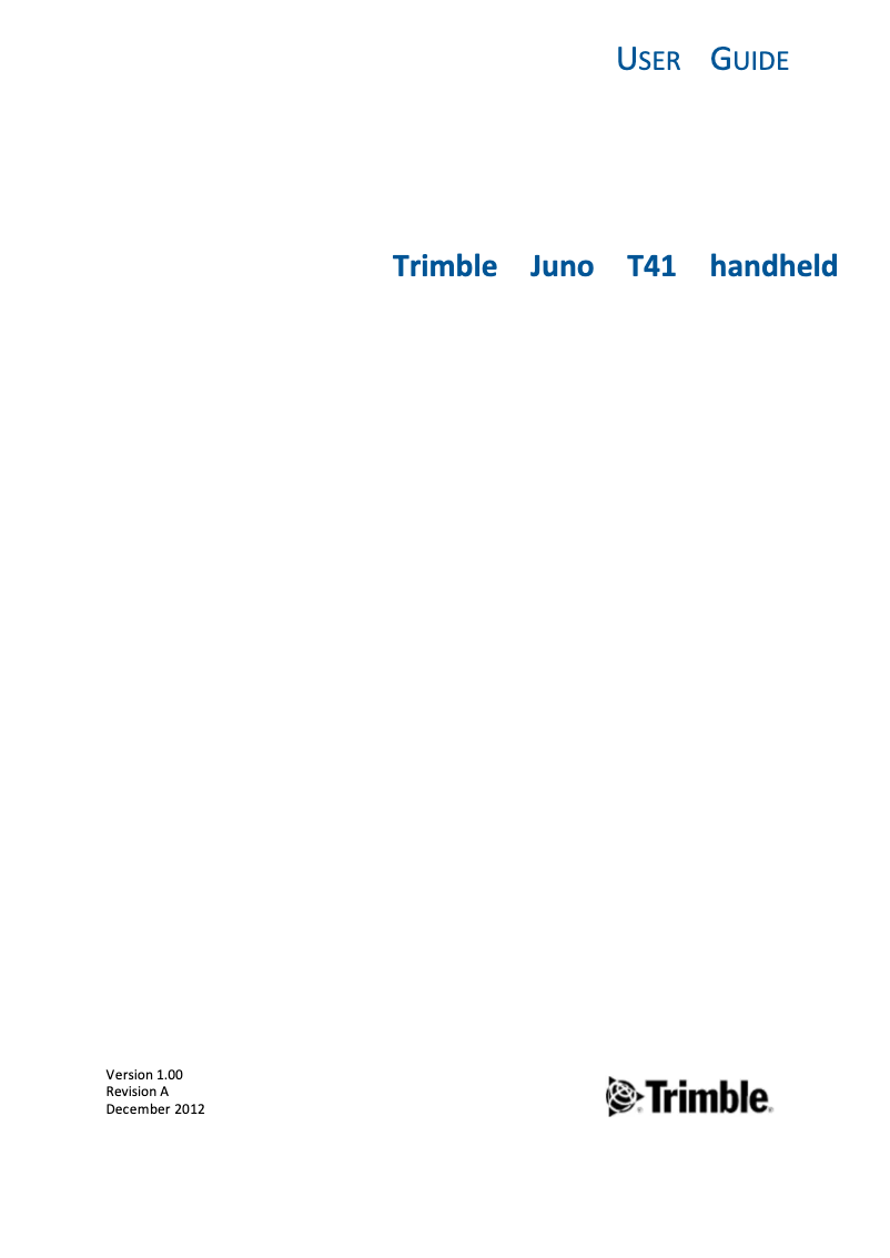 Página 1 del manual Manual de usuario Trimble Juno T41 M