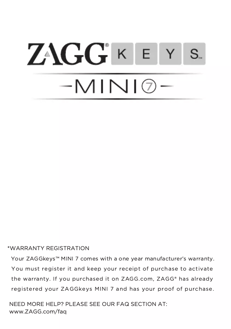 Página nº 1 - Manual de usuario Zagg Mini 7