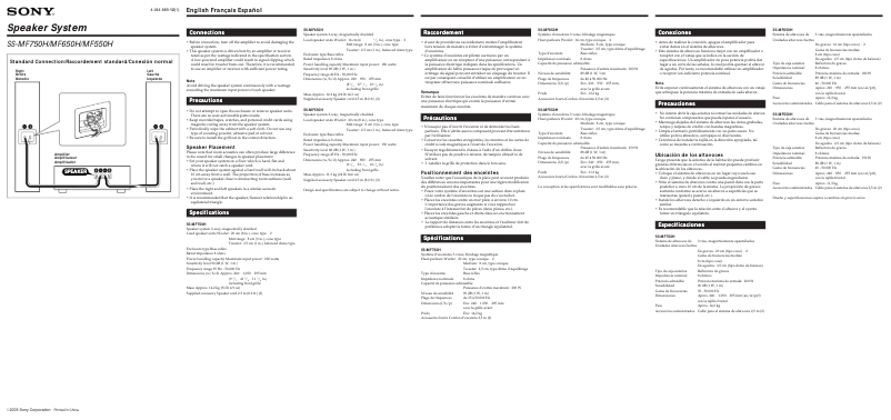 Página 1 del manual Manual de usuario Sony SS-MF550H