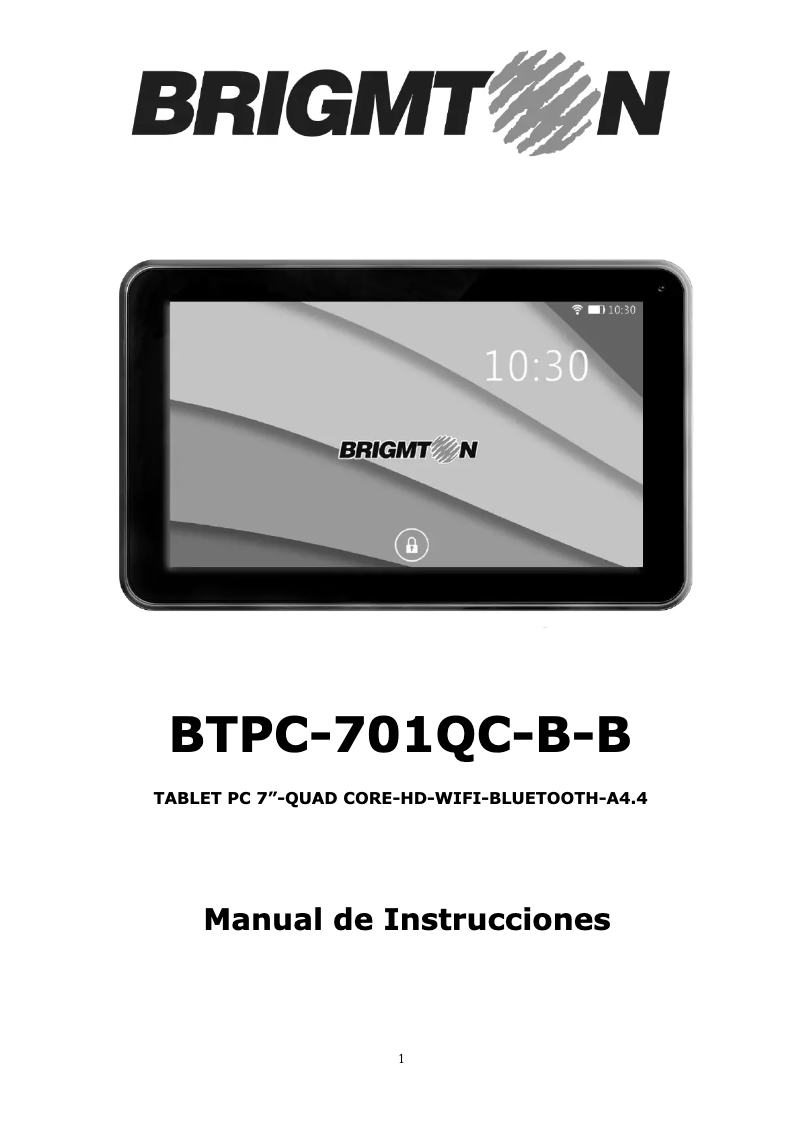 Imagen de la primera página del manual del dispositivo BTPC-701 QC