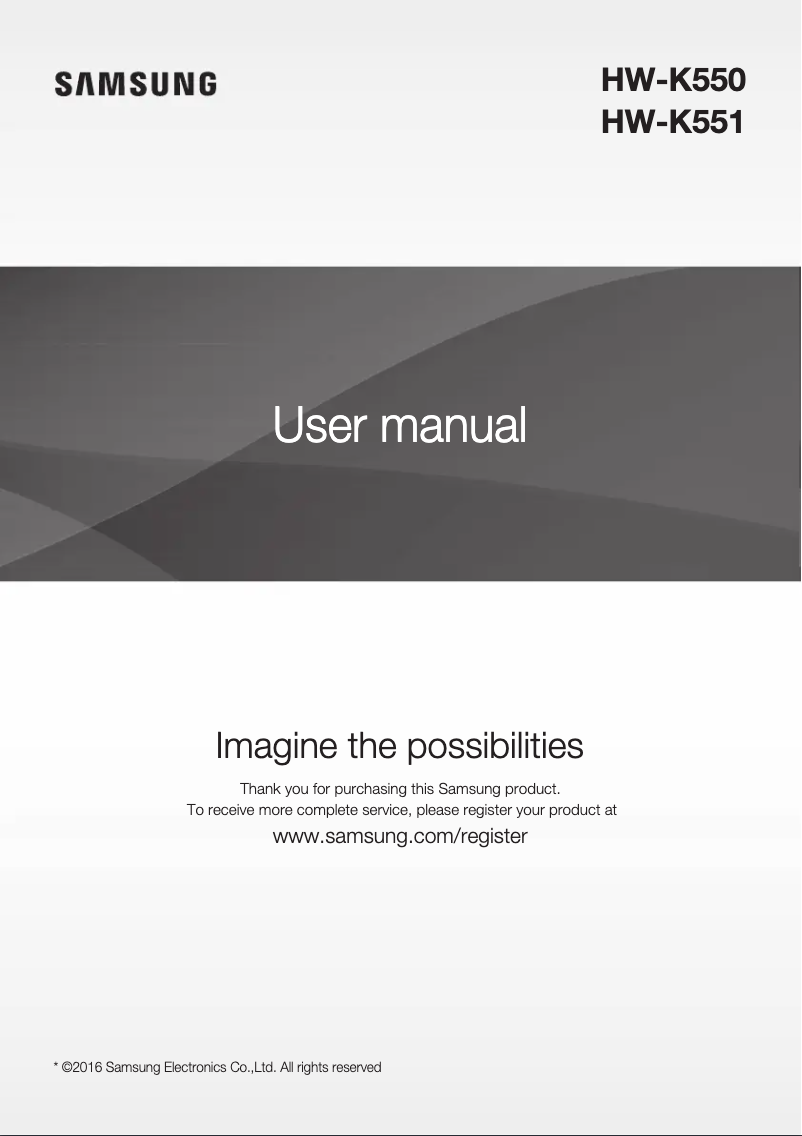 Imagen de la primera página del manual del dispositivo HW-K550