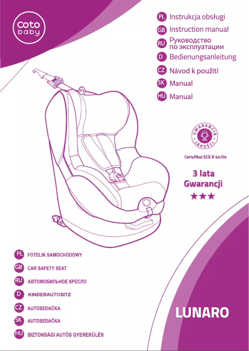 Imagen de la primera página del manual del dispositivo Lunaro